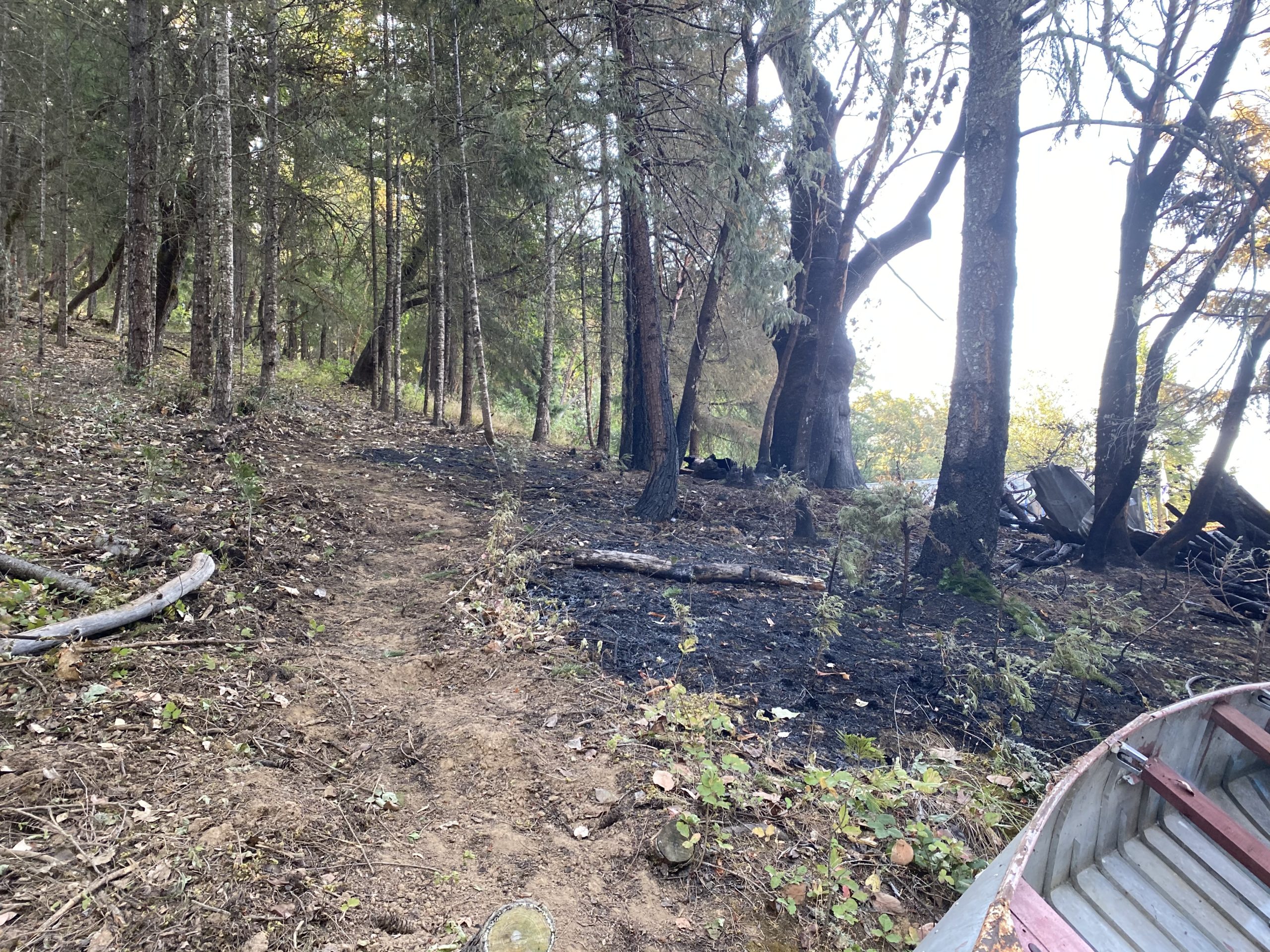 Fuel reduction helped firefighters keep trailer fire small in southern Oregon