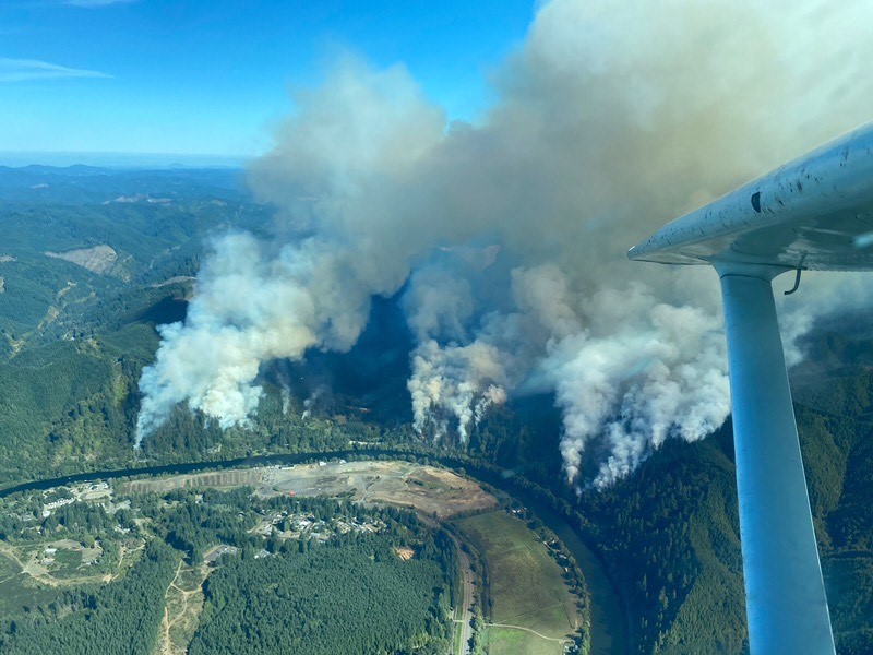 ODF responds with ground and air forces to fire in western Lane County