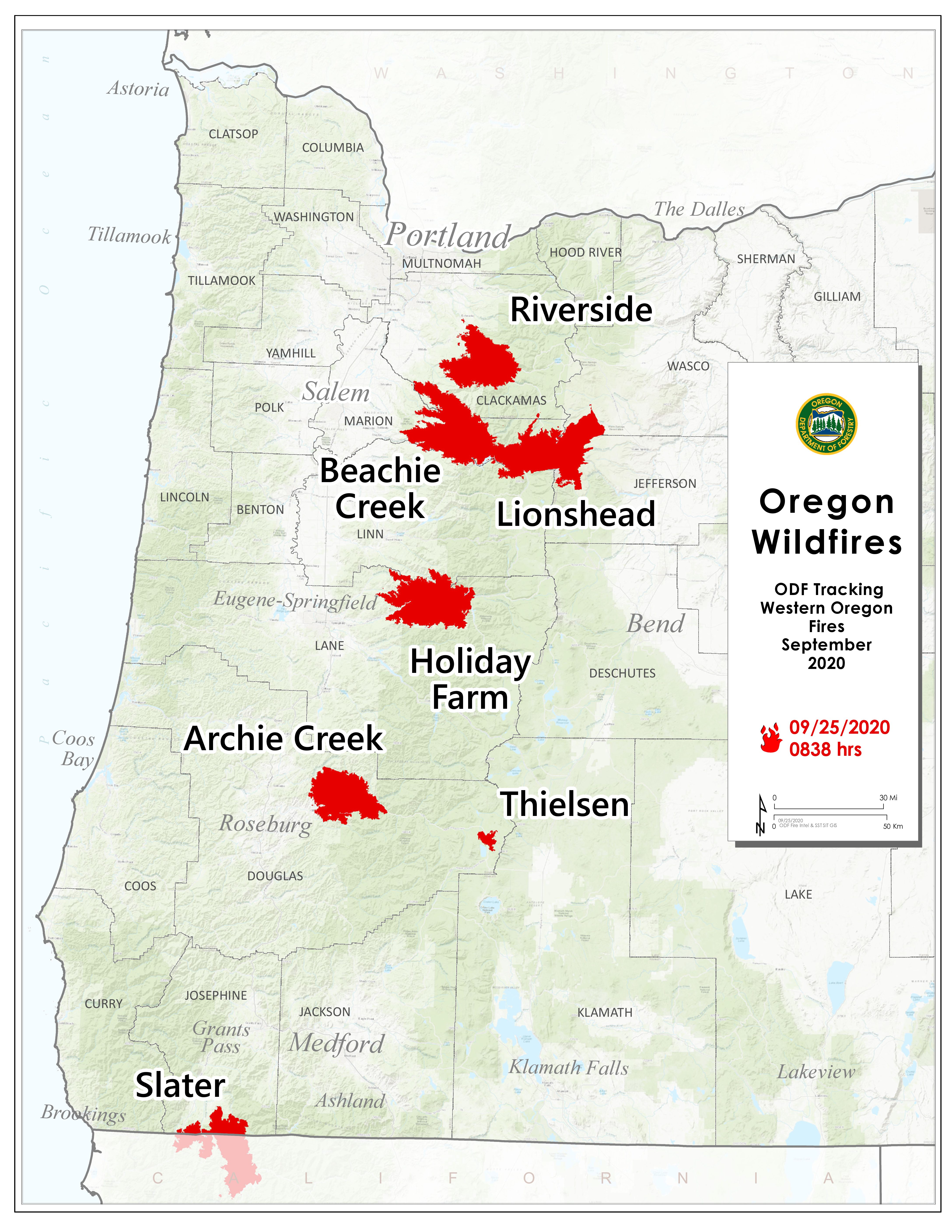 ODF fire report for Friday, Sept. 25, 2020