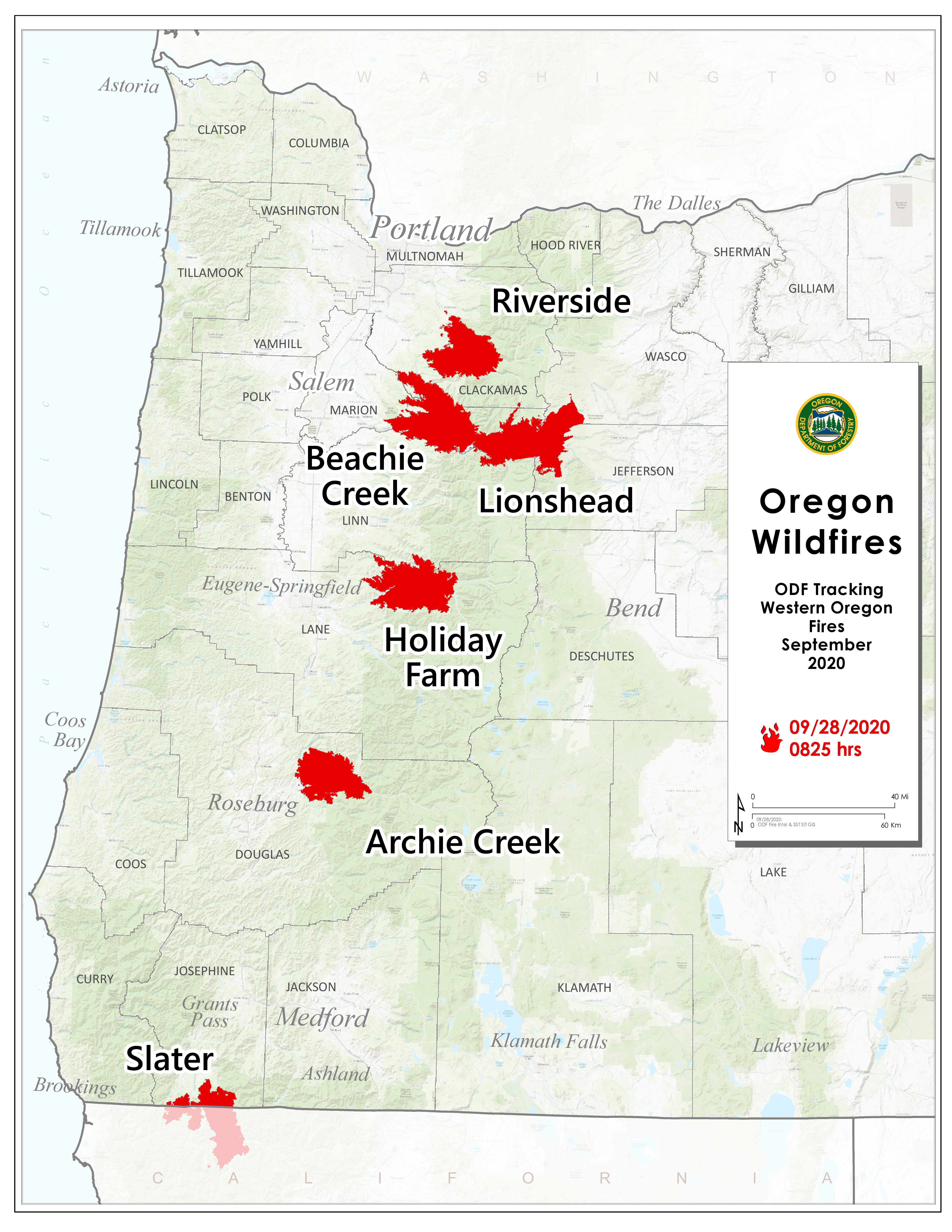 ODF fire report for Monday, Sept. 28, 2020