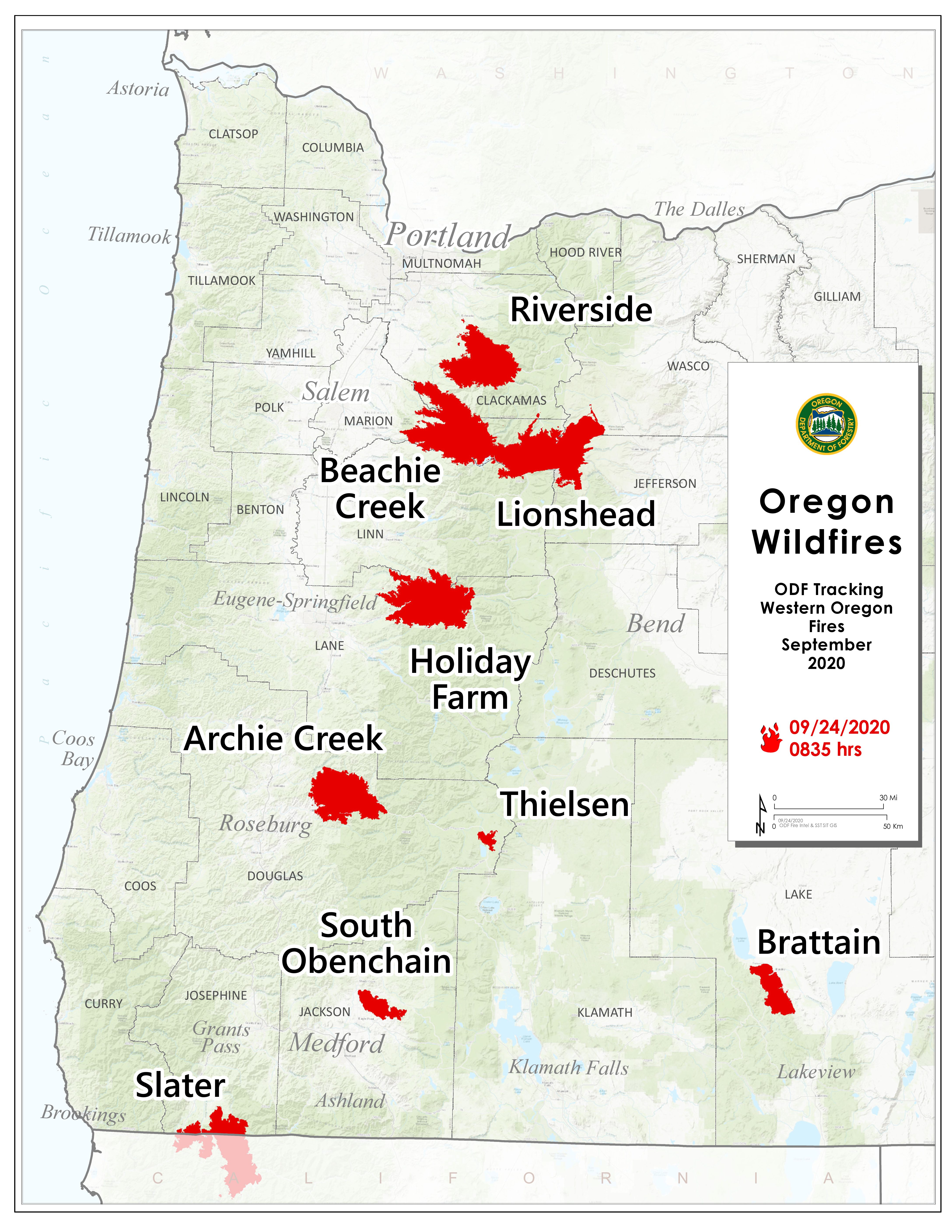 ODF fire report for Thursday, Sept. 24, 2020