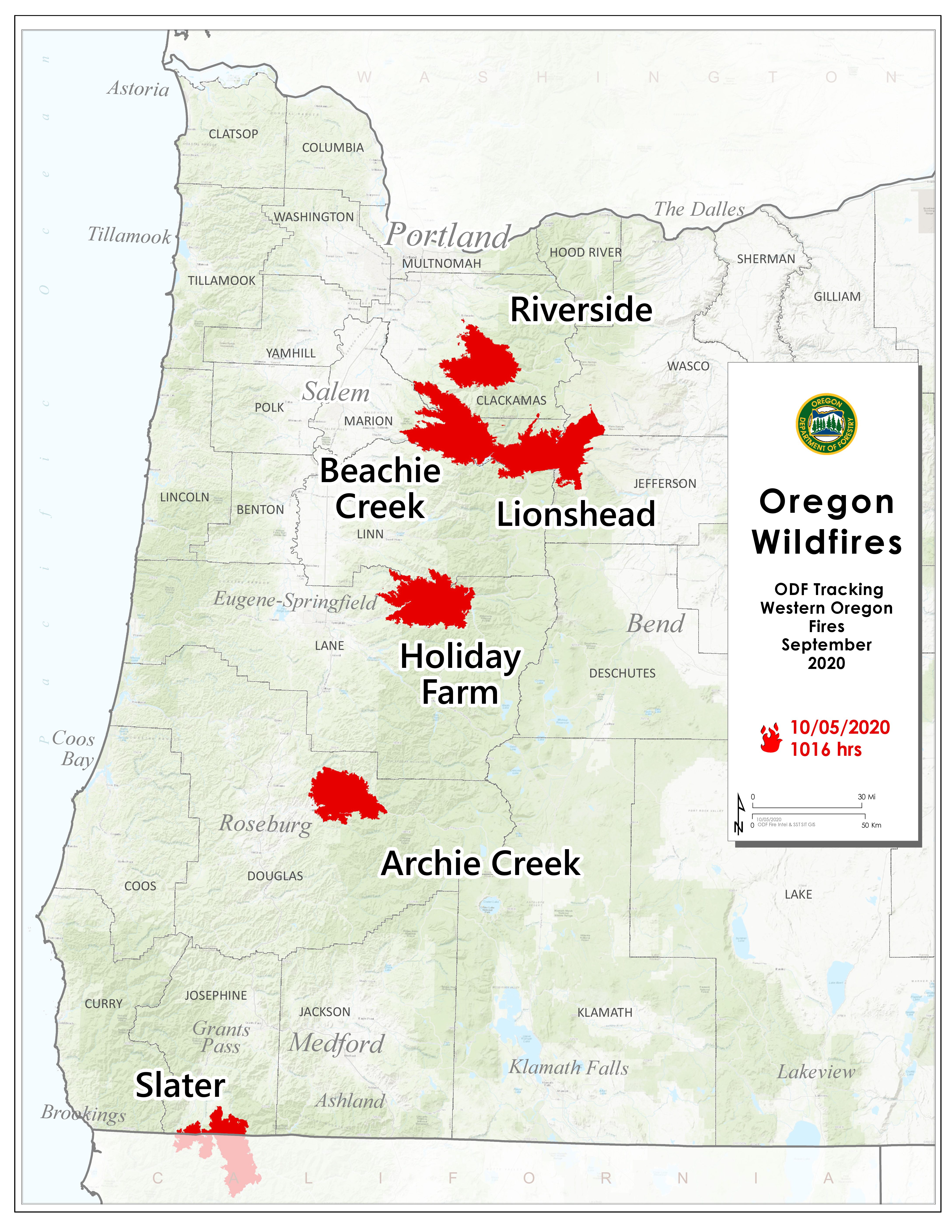 ODF fire report for Monday, Oct. 5, 2020