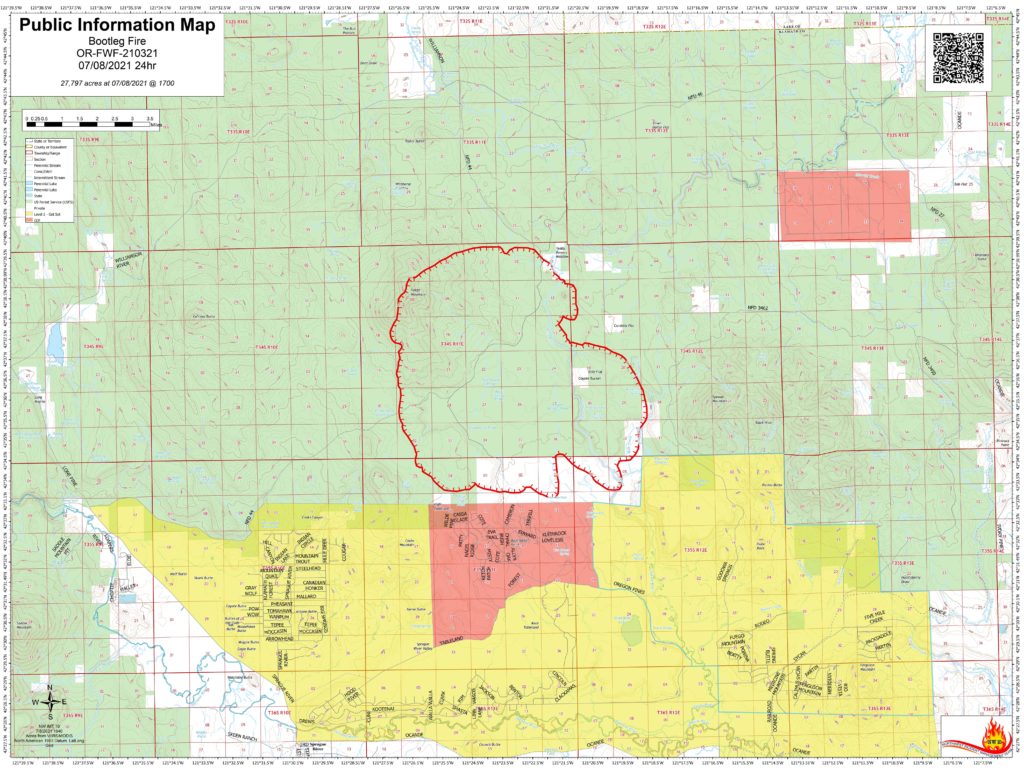 Bootleg Fire perimeter map