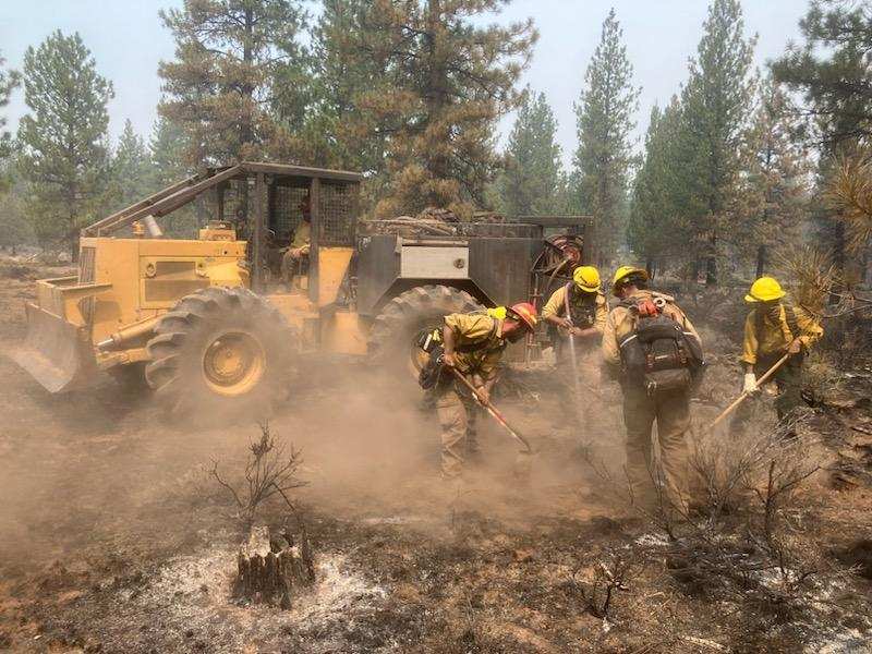 Fire crews working on the Juniper Creek Fire near Sisters, Oregon.