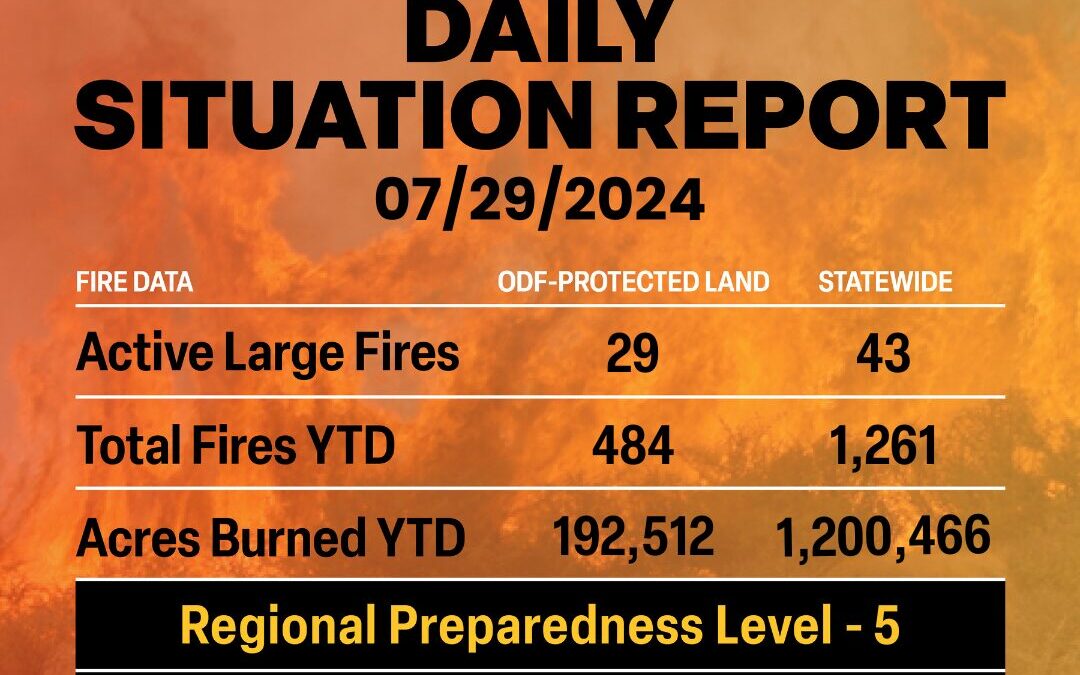 ODF Wildland Fire Situation Report – July 29, 2024