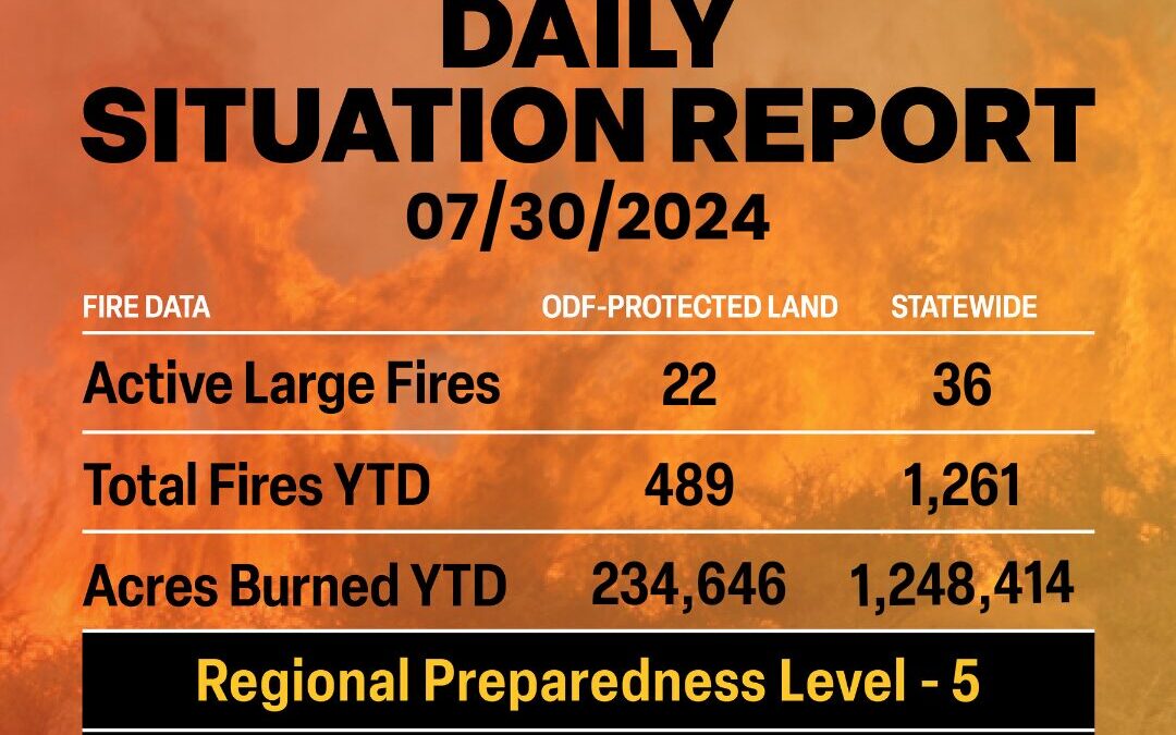 ODF Wildland Fire Situation Report – July 30, 2024