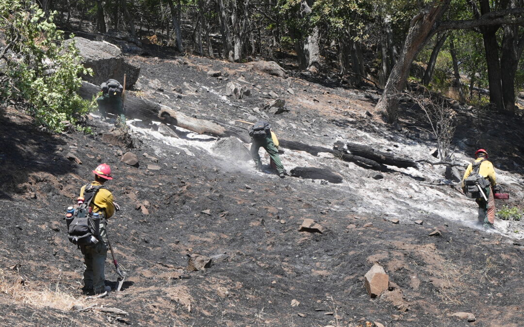 Sen. Ron Wyden visits the Rowena Fire as containment increases