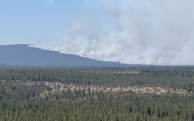 Afternoon winds drive fire activity on the Akawa Butte and Brewer Fires in Central Oregon