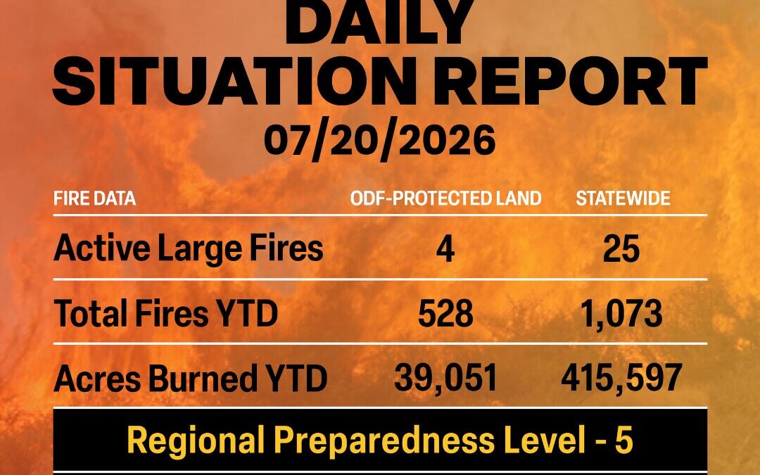 Daily Wildland Fire Situation Report: July 20, 2026