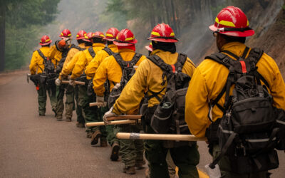 Despite gusty winds, firefighters continue to establish line across East Evans Creek Fire, all spot fires