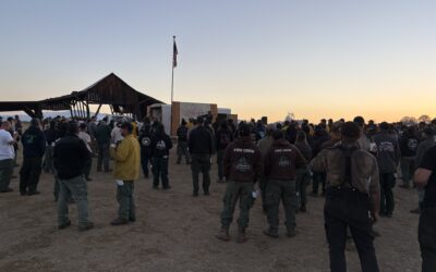 Minimal smoke visible from East Evans Creek Fire as crews continue to mop-up and strengthen control lines; evacuation levels downgraded