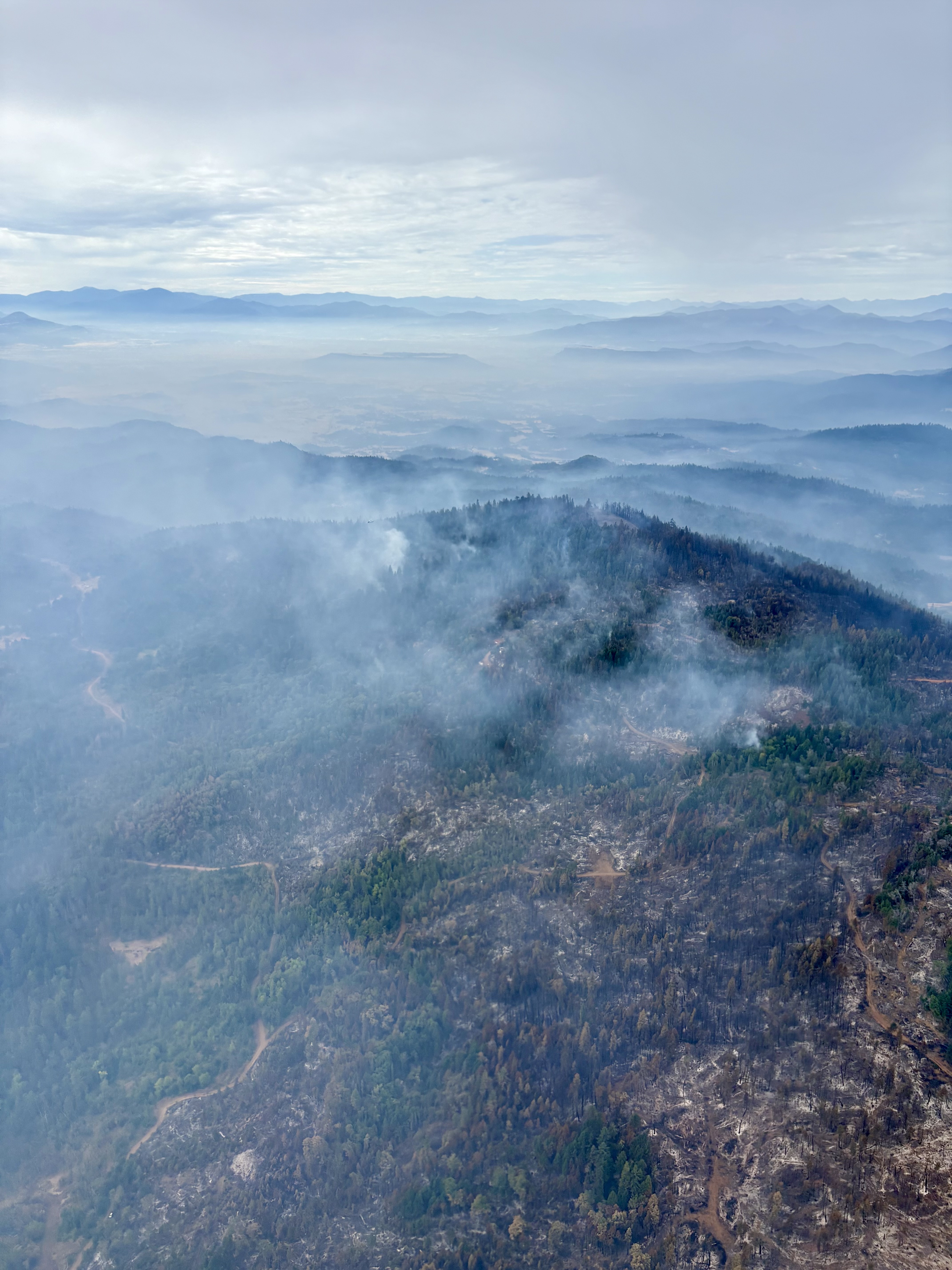Air attach view on the East Evans Creek Fire.